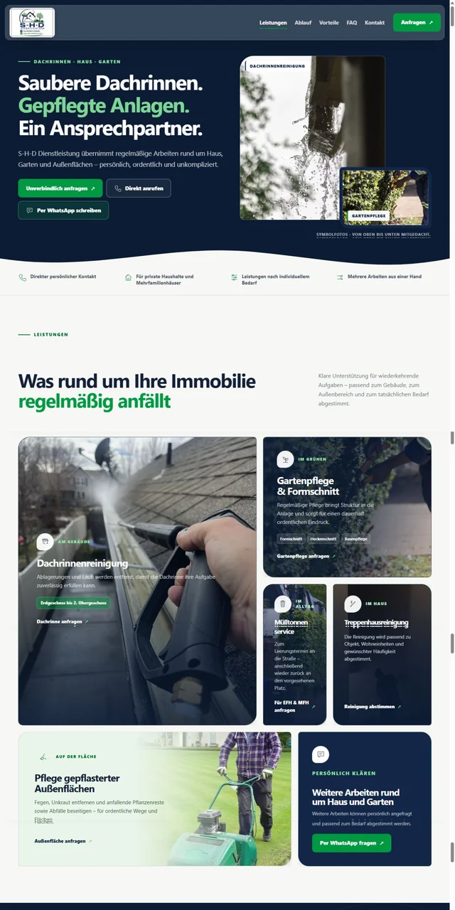 Startseite von S-H-D Dienstleistung in Vechta