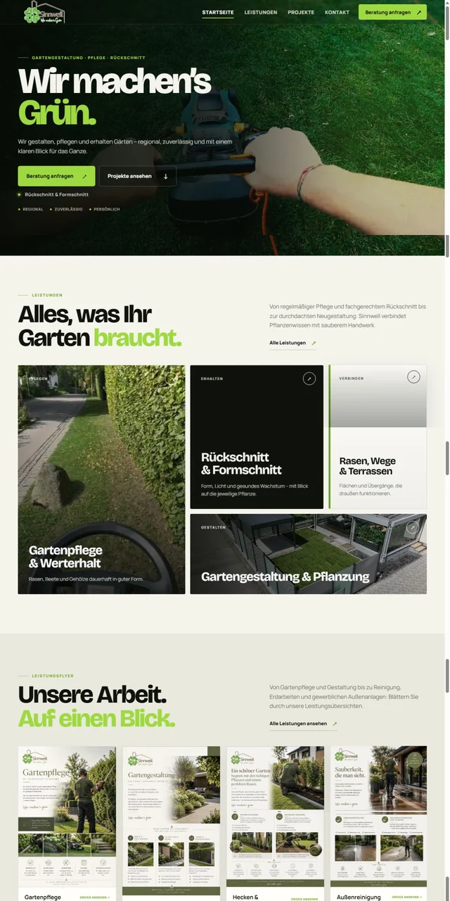Startseite von Sinnwell Garten- und Landschaftspflege
