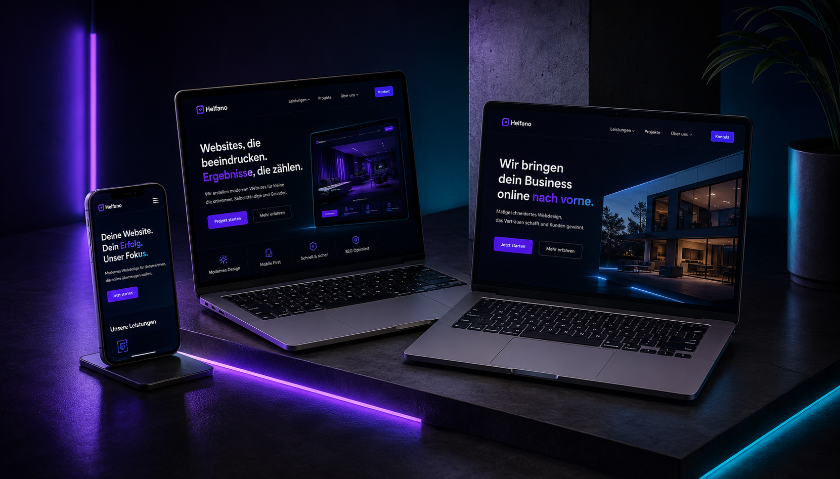 Webdesign und Webseiten von Helfano